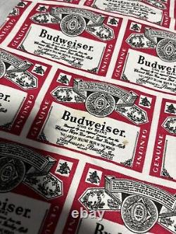 Rare Vintage Early BUDWEISER BEER 41x47 Tablecloth Advertising Bar Trove Banner
