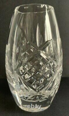 Rare Vintage Edinburgh Crystal Levis Whitburn Clear Cut Glass Commemorative Vase