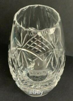 Rare Vintage Edinburgh Crystal Levis Whitburn Clear Cut Glass Commemorative Vase