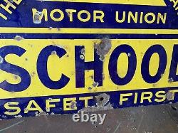 Rare Vintage Enamel Original AA & Motor Union Sign