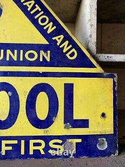 Rare Vintage Enamel Original AA & Motor Union Sign