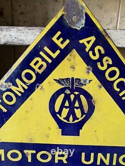 Rare Vintage Enamel Original AA & Motor Union Sign
