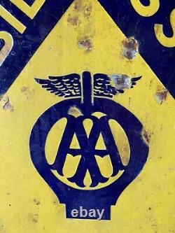 Rare Vintage Enamel Original AA & Motor Union Sign