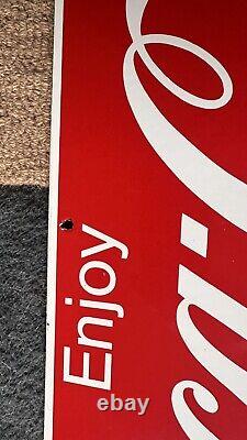 Rare Vintage Enjoy Coca-Cola Coke Porcelain Advertisement Sign