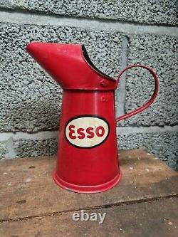 Rare Vintage Esso Quart Pourer Motor Oil Automobilia Garage Shed Barn Find Old