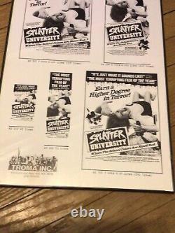 Rare Vintage Framed Splatter University Horror Movie Advertising Layout 11x17in
