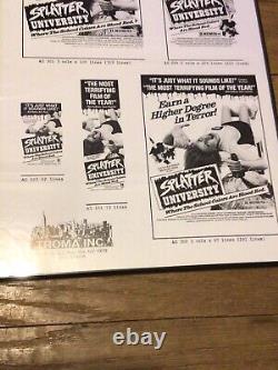 Rare Vintage Framed Splatter University Horror Movie Advertising Layout 11x17in