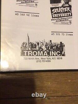 Rare Vintage Framed Splatter University Horror Movie Advertising Layout 11x17in