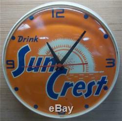 Rare Vintage GE Telechron Sun Crest Advertisting Clock Working