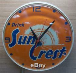 Rare Vintage GE Telechron Sun Crest Advertisting Clock Working