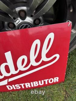 Rare Vintage Geniune Lundell Distributor Enamel Sign Tractor