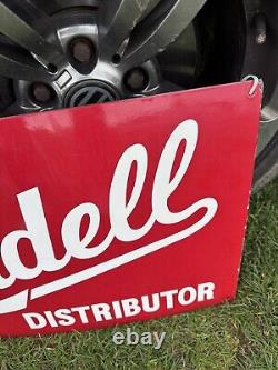 Rare Vintage Geniune Lundell Distributor Enamel Sign Tractor