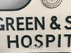 Rare Vintage Giant Cast Iron Hospital Advertising Sign Retro Art Deco Industrial