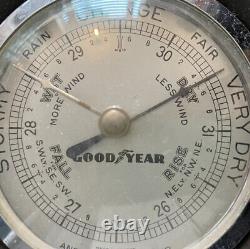 Rare Vintage Goodyear Tyre And Barometer Working 6in Diam. 60's