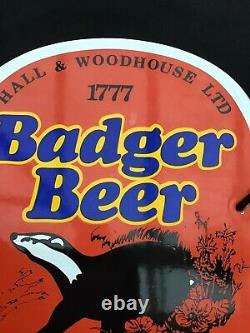 Rare Vintage Hall & Woodhouse Ltd 1777 Badger Beer Metal Advertising Beer Sign