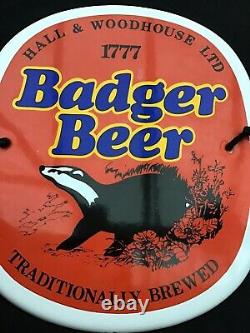 Rare Vintage Hall & Woodhouse Ltd 1777 Badger Beer Metal Advertising Beer Sign