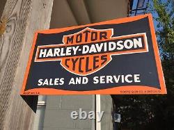 Rare Vintage Harley Davidson Motorcycle Old Dealer Porcelain Metal Sign