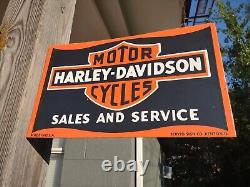 Rare Vintage Harley Davidson Motorcycle Old Dealer Porcelain Metal Sign