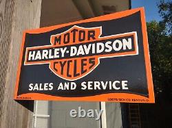 Rare Vintage Harley Davidson Motorcycle Old Dealer Porcelain Metal Sign