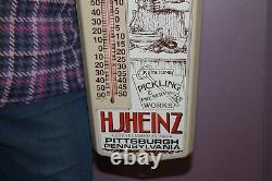 Rare Vintage Heinz 57 Pickles Ketchup 24 Metal Thermometer Sign WORKS