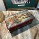 Rare Vintage Huntley & Palmer Biscuit Tin Scenic Design with Gold Accents, 1900s