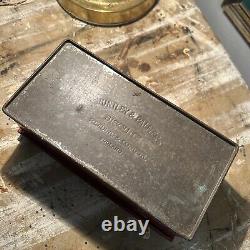 Rare Vintage Huntley & Palmer Biscuit Tin Scenic Design with Gold Accents, 1900s