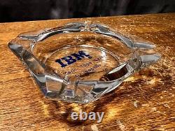 Rare Vintage IBM Ashtray Glass Advertising Magnetic Tape Center Minneapolis Minn