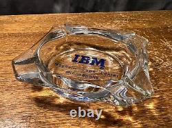 Rare Vintage IBM Ashtray Glass Advertising Magnetic Tape Center Minneapolis Minn