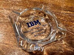 Rare Vintage IBM Ashtray Glass Advertising Magnetic Tape Center Minneapolis Minn