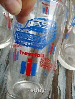 Rare Vintage IH International Harvester Scout, Travelall, Pickup 8 Glasses set