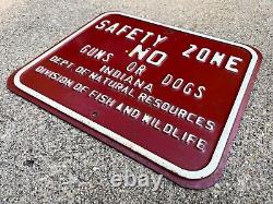 Rare Vintage Indiana DNR Safety Zone Sign 14x12