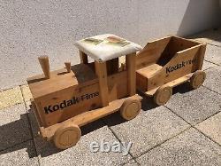 Rare Vintage Kodak Camera Film Sign Display Advertising Wooden Kids Toy Train