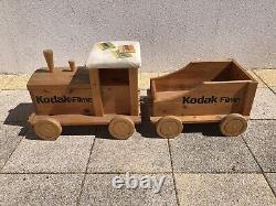 Rare Vintage Kodak Camera Film Sign Display Advertising Wooden Kids Toy Train