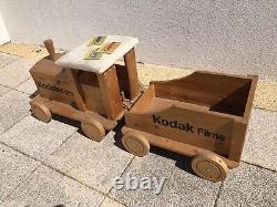Rare Vintage Kodak Camera Film Sign Display Advertising Wooden Kids Toy Train