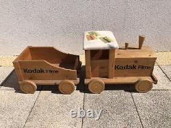 Rare Vintage Kodak Camera Film Sign Display Advertising Wooden Kids Toy Train