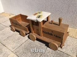 Rare Vintage Kodak Camera Film Sign Display Advertising Wooden Kids Toy Train