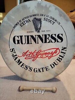 Rare Vintage Large Guiness Beer Advertising Bodhran Drum 19 Diameter