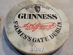 Rare Vintage Large Guiness Beer Advertising Bodhran Drum 19 Diameter