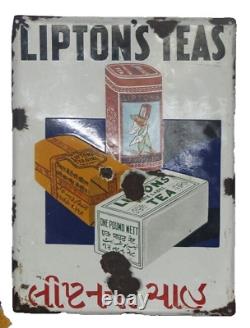 Rare Vintage Lipton Tea Enamel Sign Authentic 1930s Collector's Gem, Collect