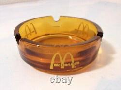 Rare Vintage McDonalds Amber Glass Advertising Ashtray
