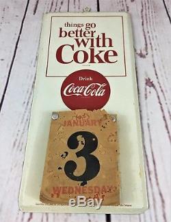 Rare Vintage Metal Diet Coke Tear-away Calendar Soda Coca Cola Advertising