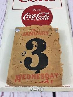 Rare Vintage Metal Diet Coke Tear-away Calendar Soda Coca Cola Advertising