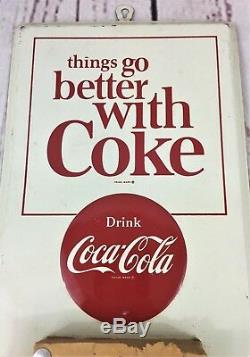 Rare Vintage Metal Diet Coke Tear-away Calendar Soda Coca Cola Advertising