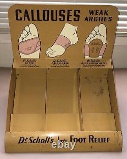 Rare Vintage Metal Dr. Scholl's Feet Foot Medical Old Countertop Display Ad Sign