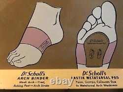 Rare Vintage Metal Dr. Scholl's Feet Foot Medical Old Countertop Display Ad Sign