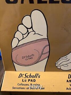 Rare Vintage Metal Dr. Scholl's Feet Foot Medical Old Countertop Display Ad Sign