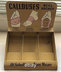 Rare Vintage Metal Dr. Scholl's Feet Foot Medical Old Countertop Display Ad Sign