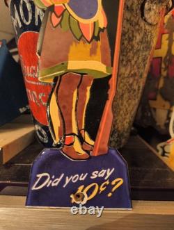 Rare Vintage Model Smoking Tobacco Dealer Porcelain Metal Sign Cigar Pipe 10¢
