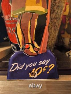 Rare Vintage Model Smoking Tobacco Dealer Porcelain Metal Sign Cigar Pipe 10¢