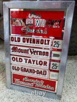 Rare Vintage National Distillers Reverse Painted Whiskey Advertising Menu Board
